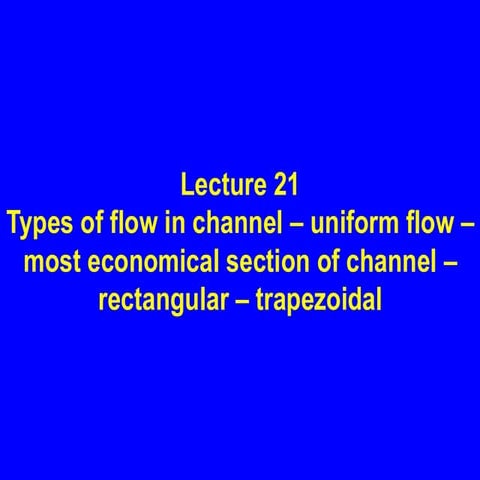 Flow through channels in fluid mechanics