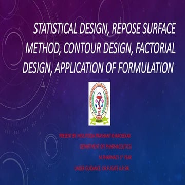 Statistical design, respons surface method,