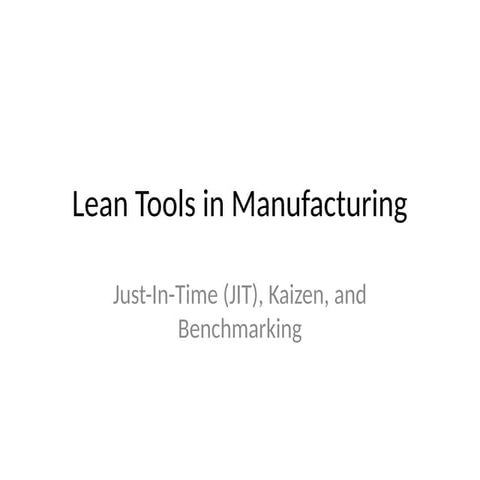 Lean manufacturing tools part 3 | PDF