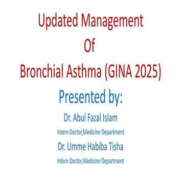 Update Management of Bronchial Asthma according to GINA Guideline (2025)