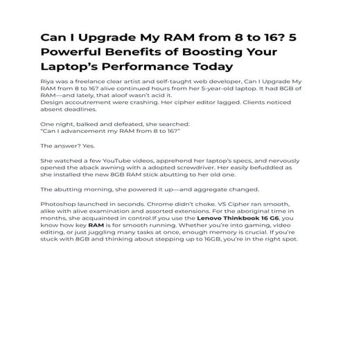 Can I Upgrade My RAM from 8 to 16? 5 Powerful Benefits of Boosting Your ...