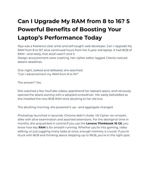 Can I Upgrade My RAM from 8 to 16? 5 Powerful Benefits of Boosting Your ...