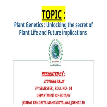 plant Genetics unlocking the secret of p