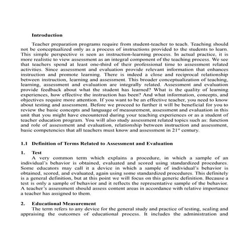 Educational assessment course: Assessment, Evaluation and Measurements