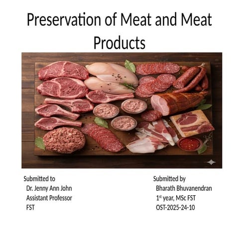 Microbial spoilage of meat & meat products | PPTX