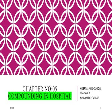 CHAPTER NO. 05 COMPOUNDING IN HOSPITAL NOTES | PDF