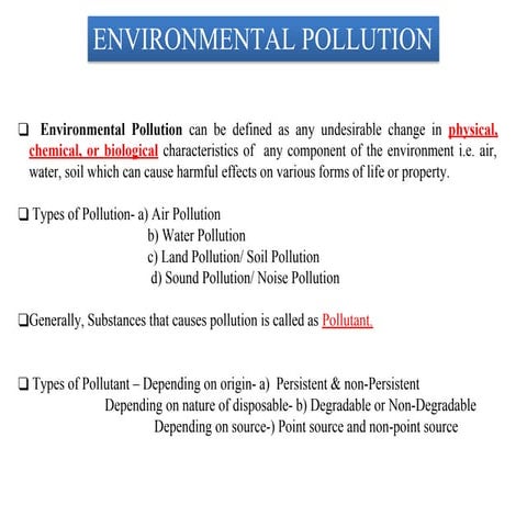 Pollution - Environmental Studies Project | PDF
