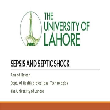 Septic Shock and its Management in emergency | PPTX