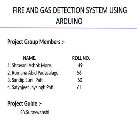 Gas and fire detection system using Arduino