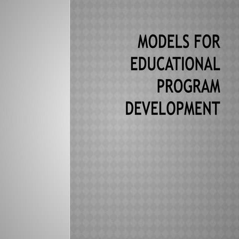 Nutrition educational programs in developing models | PPTX