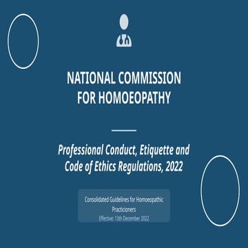 The National Commission for Homoeopathy (Professional Conduct ...