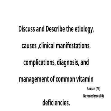 Nutrition Deficiency | PPTX