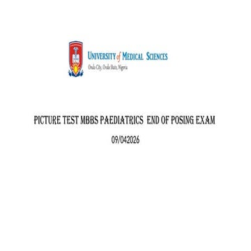 Paediatrics picture test newest end of posting | PPTX