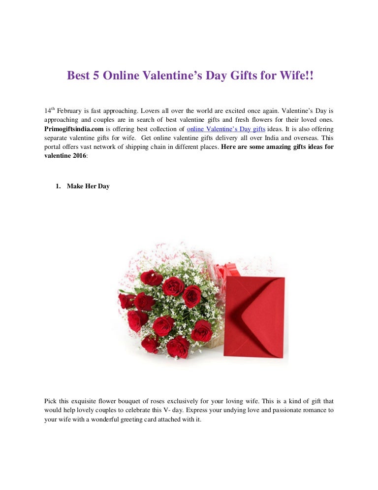 Best 5 Online Valentine’s Day Gifts for Wife!!