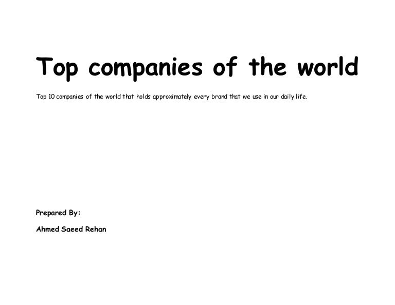 Top 10 parent companies of the world