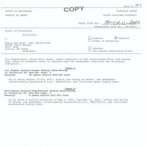 Northrop criminal complaint | PDF