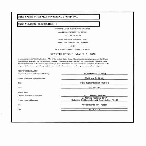 Doc1098 quarterly operating report 2020 03-31 | PDF