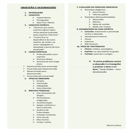 Obsessão e suas características | PPTX