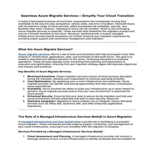 Seamless Azure Migratie Services – Simplify Your Cloud Transition.docx