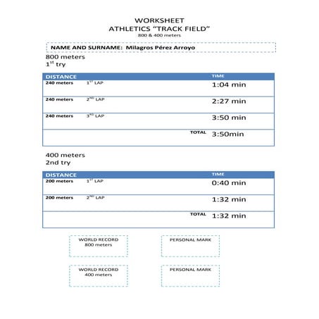 ATHLETICS " TRACK FIELD" 800 & 400metres