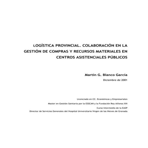 LOGÍSTICA PROVINCIAL. COLABORACIÓN EN LA GESTIÓN DE COMPRAS Y RECURSOS MATERI...