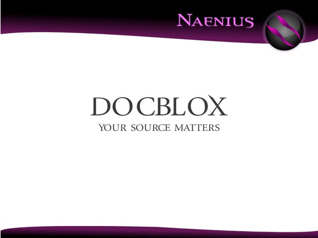 DocBlox: your source matters @ #pfc11