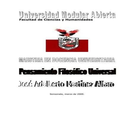 Docencia 1 Pensamiento FilosóFico Universal Trabajo 26 Marzo