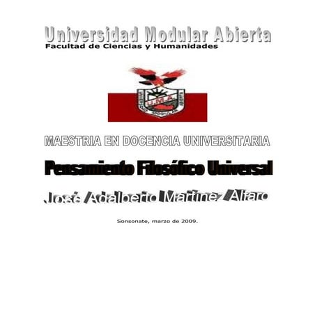 Docencia 1  Pensamiento  Filosófico  Universal  Trabajo 26 Marzo