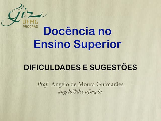 Docencia no Ensino Superior: Dificu...