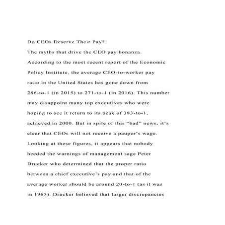 Do CEOs Deserve Their PayThe myths that drive the CEO pay.docx
