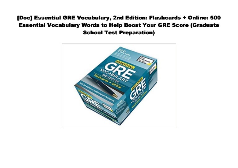 [Download] Essential GRE Vocabulary, 2nd Edition Flashcards + Online…