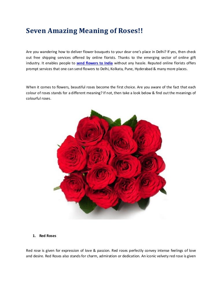 Seven Amazing Meaning of Rosesfrom