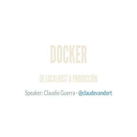 Docker: de localhost a producción