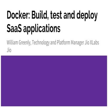 Docker  build, test and deploy saa s applications