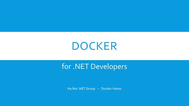 Docker for .NET Developers