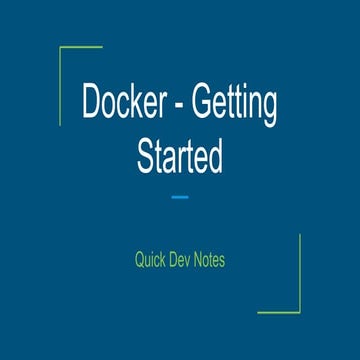 Docker - Getting Started | PPT