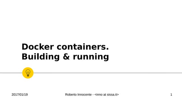 Docker containers : introduction