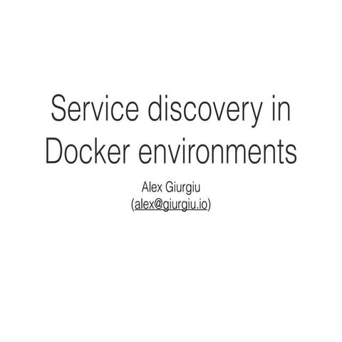 Service discovery in Docker environments