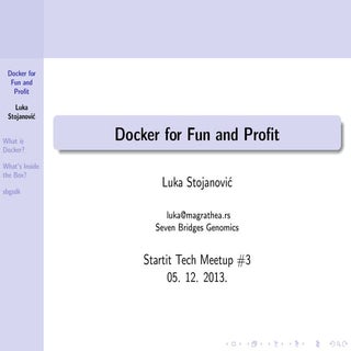 Docker for Fun and Profit at Starti...