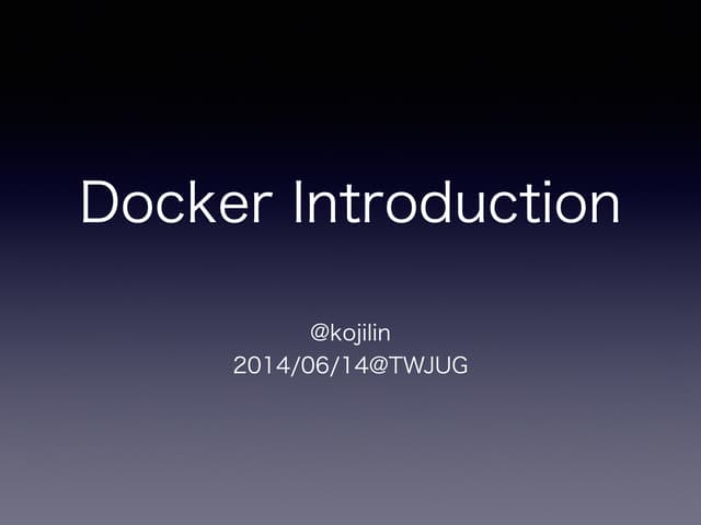 docker intro
