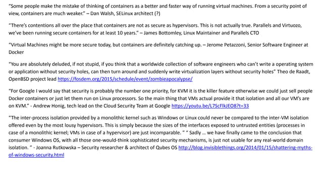 Docker and kernel security
