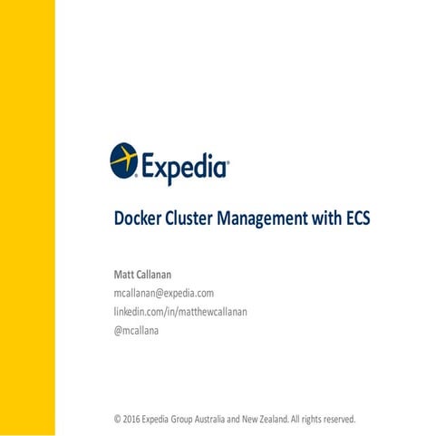 Docker Cluster Management with ECS