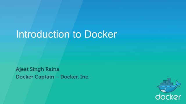 Introduction to Docker - IndiaOpsUG