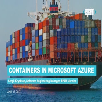 Containers in Microsoft Azure
