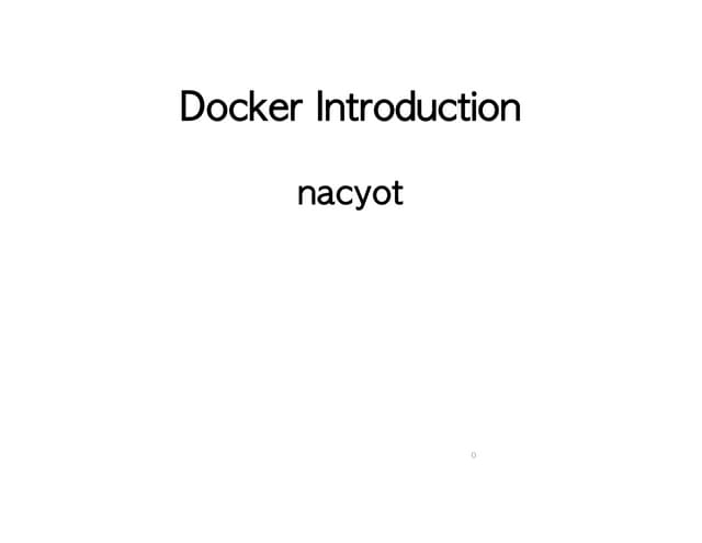 Docker introduction