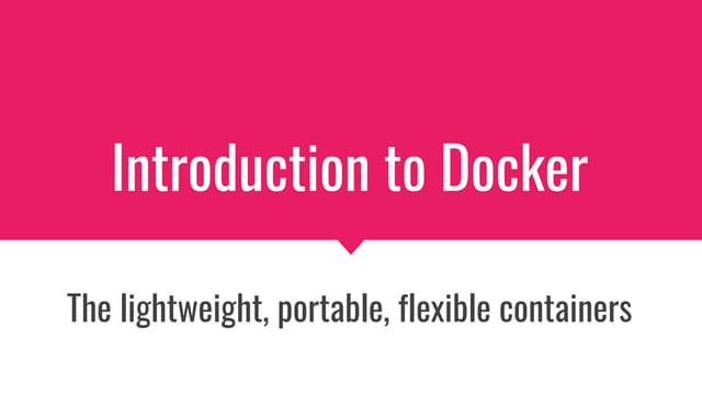 Docker introduction for Carbon IT