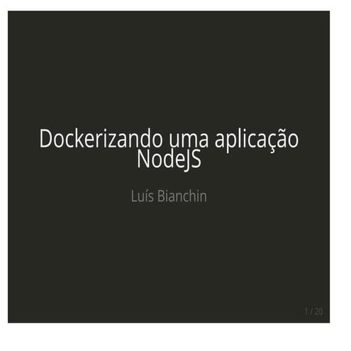 Dockerizando uma aplicação NodeJS