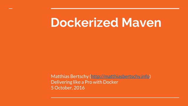 Dockerized maven