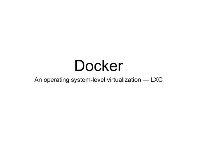 Docker talk