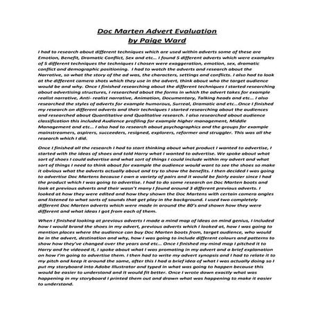 Doc marten advert evaluation